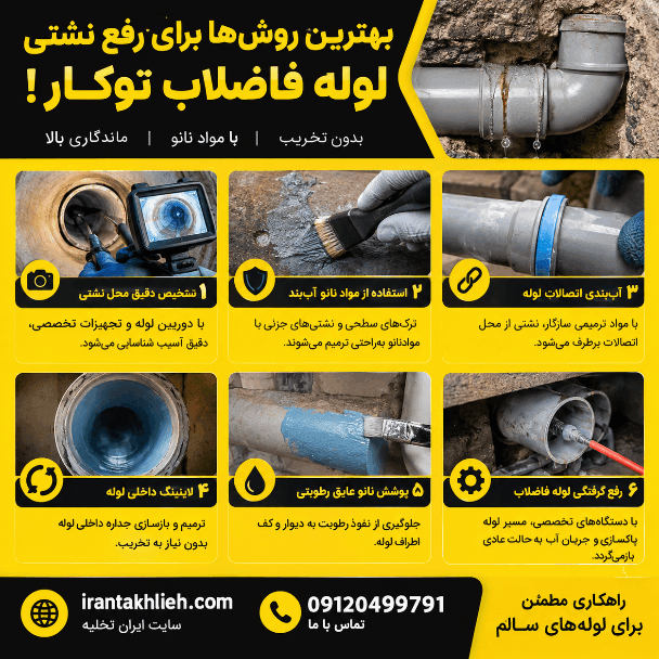 تعمیر لوله فاضلاب تو کار