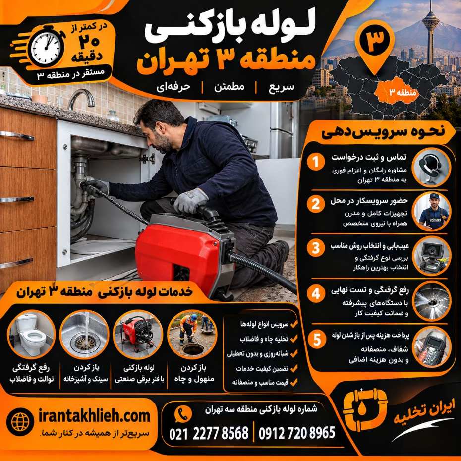 لوله بازکنی منطقه 3 تهران لوله بازکنی منطقه 3 تهران